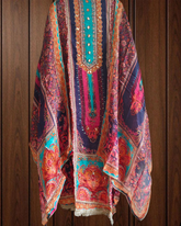 Graceful Upara Silk Digital Print Suit with Gotta & Mirror Highlighting